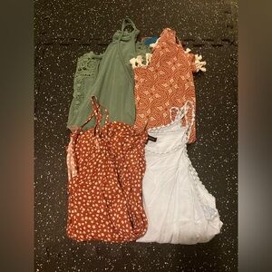Set of 4 Boho Tank Tops Size Large